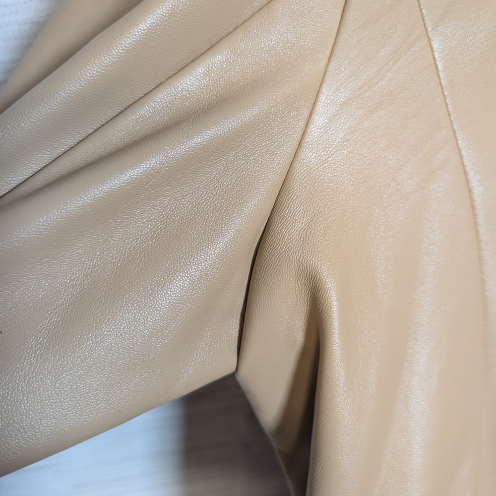 Joie Tan Faux Leather Blazer XL - Picture 10 of 10